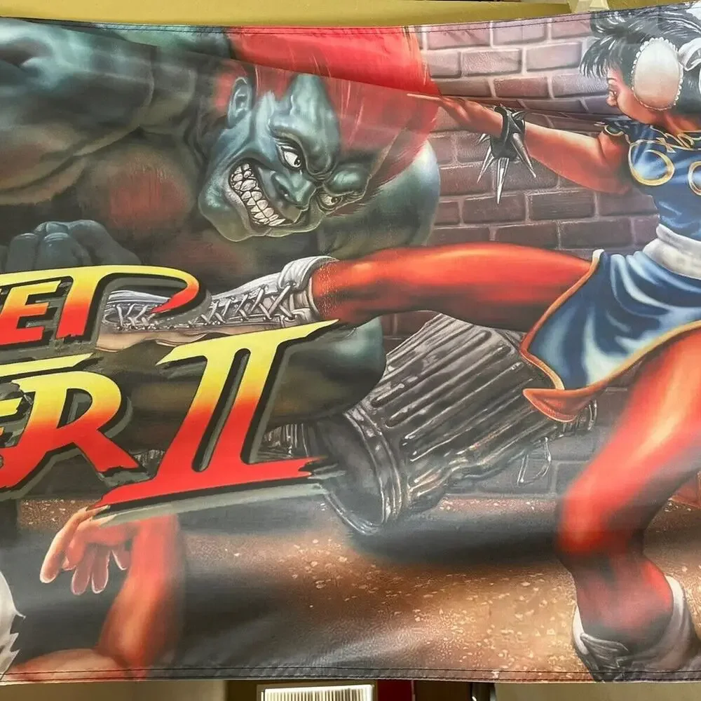 Street Fighter II 5ft Flag Banner Poster Turbo SNES CAPCOM ARCADE